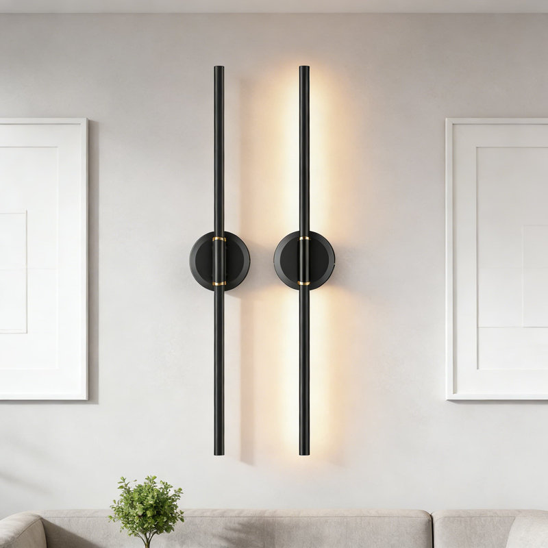 Ensemble de 2 appliques murales rechargeables à DEL à intensité variable avec télécommande, tube rotatif à 360 °, minuterie et fonction mémoire