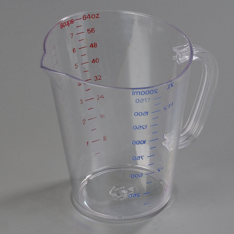 Carlisle Food Service Products 1 -Piece Plastic Stainless Steel Liquid Measuring Cups
