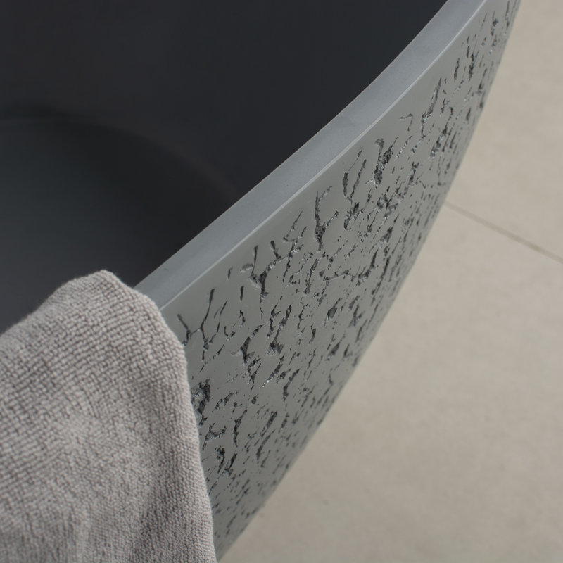 Baignoire de trempage autoportante 65 po x 33 po gris foncé