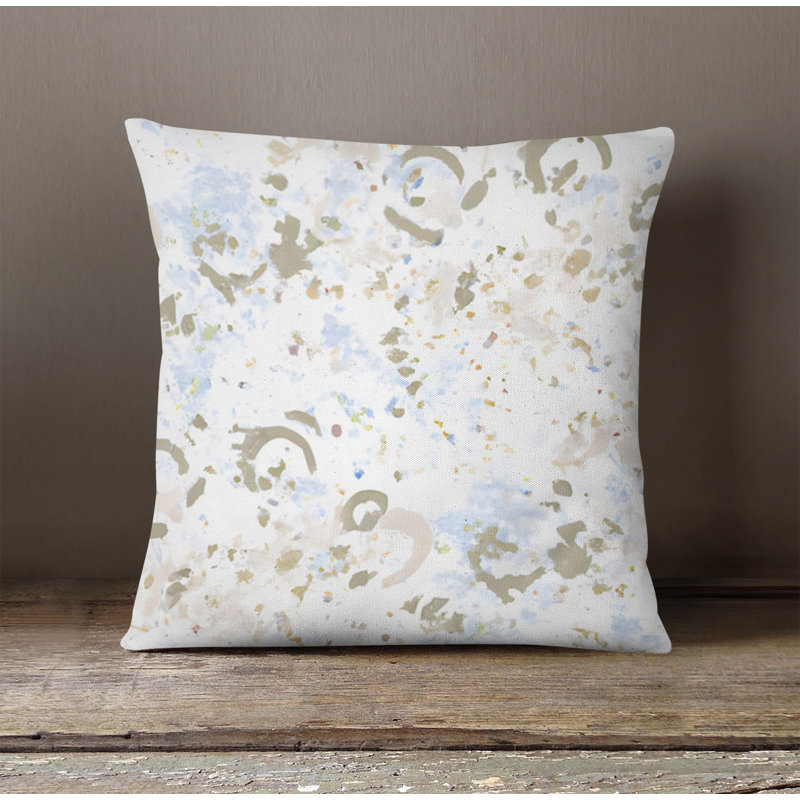 Throw Pillow With Insert, White Abstract 2, 18"H x 18"W