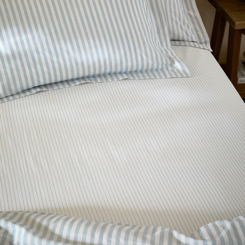 Hebden 100% Cotton Machine Woven Fitted Sheet, Blue, Double (4'6)