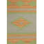 Flatweave Wool Area Rug in Gold/Green