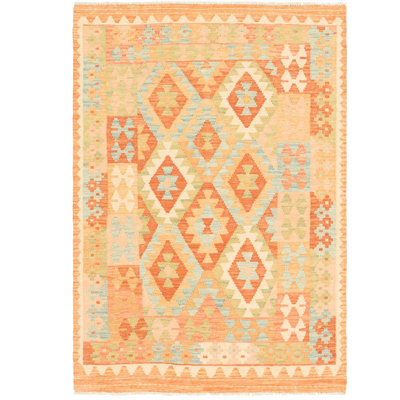 Tapis de zone en laine noué la 3 pi 5 po x 5 pi one-of-kind main Elland