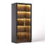 Armoire de rangement 65 po avec porte en verre, vitrine à 5 niveaux avec lumières à capteur de couleur-1781036515