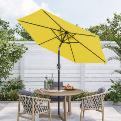 90'' Market Umbrella with Push-Button Tilt for Patio Outdoor Table Umbrella
