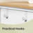 Rolling Kitchen Cart, Kitchen Island On Wheels, 27.6 X 43.3 X 35.4 Inches, For Dining Room
