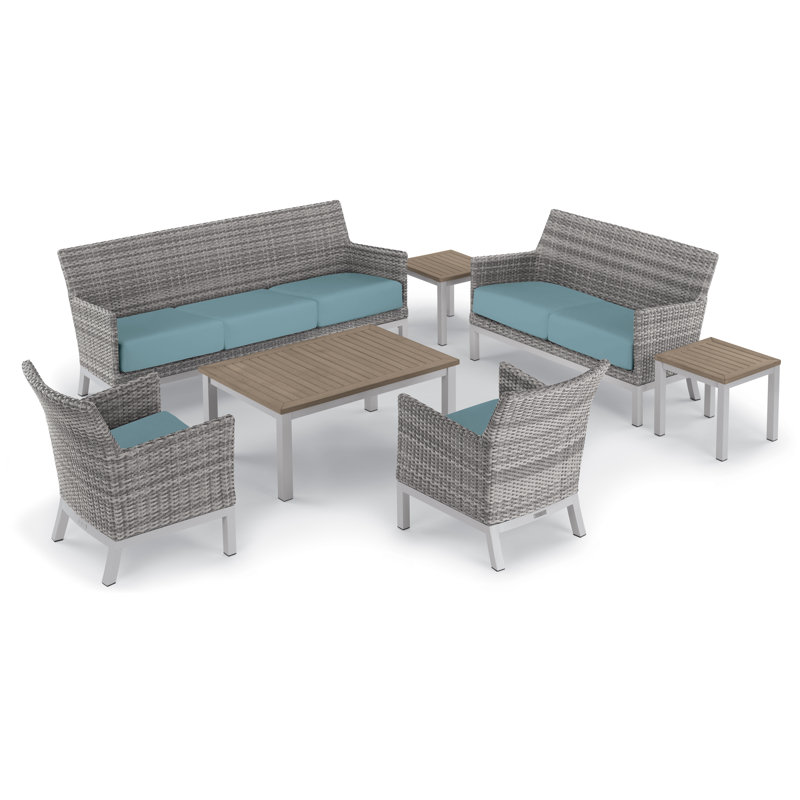 Argento and Travira Outdoor Conversation Set, Ice Blue