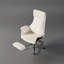 Fauteuil de direction inclinable et pivotant en cuir blanc-976630590