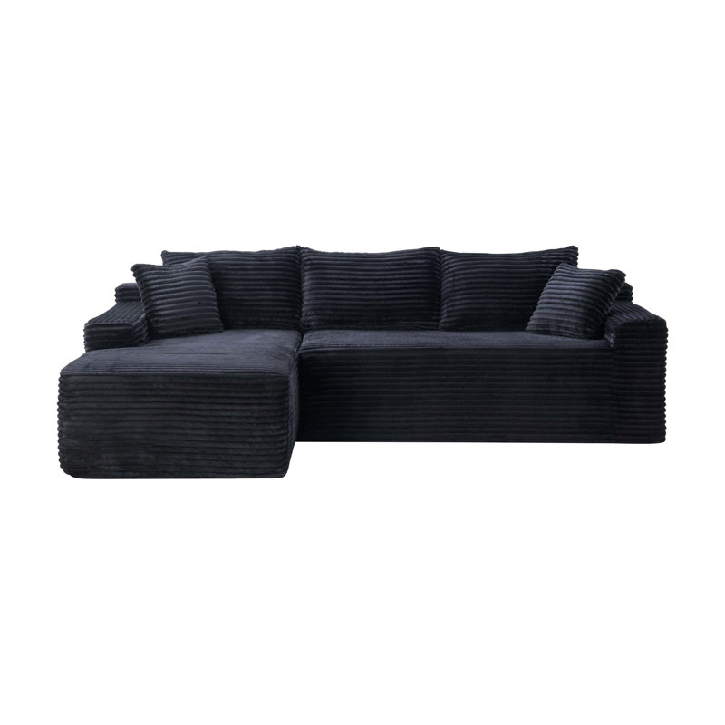 Canapé modulaire en L 106,3 po avec méridienne modulaire en L avec méridienne, canapé rembourré minimaliste moderne, canapé d'angle à assise profonde pour le salon et la chambre à coucher, aucun assemblage requis