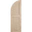 Timberthane deux persiennes égales avec volets en faux bois à dessus en arche (par paire)-64373871-64373867-64373858