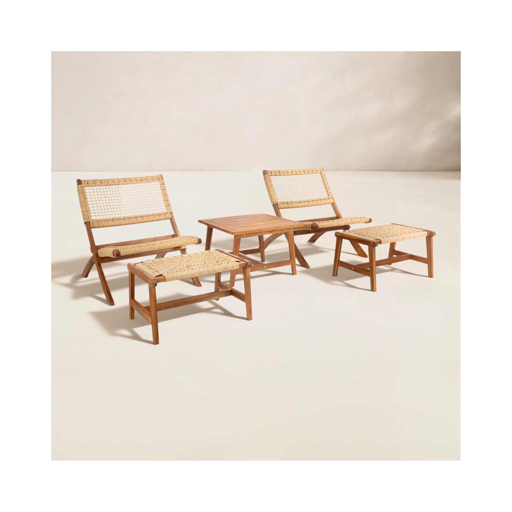 Armida Acacia 5 Piece Seating Group, Natural