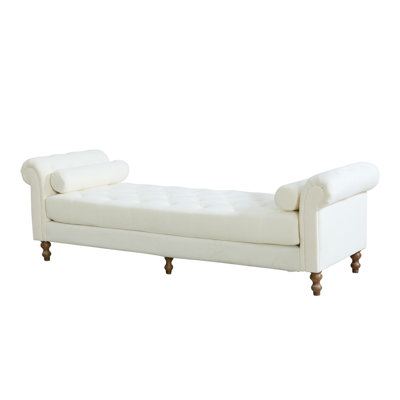 Canapé-lit rembourré moderne en Sereneline avec 2 coussins cylindriques