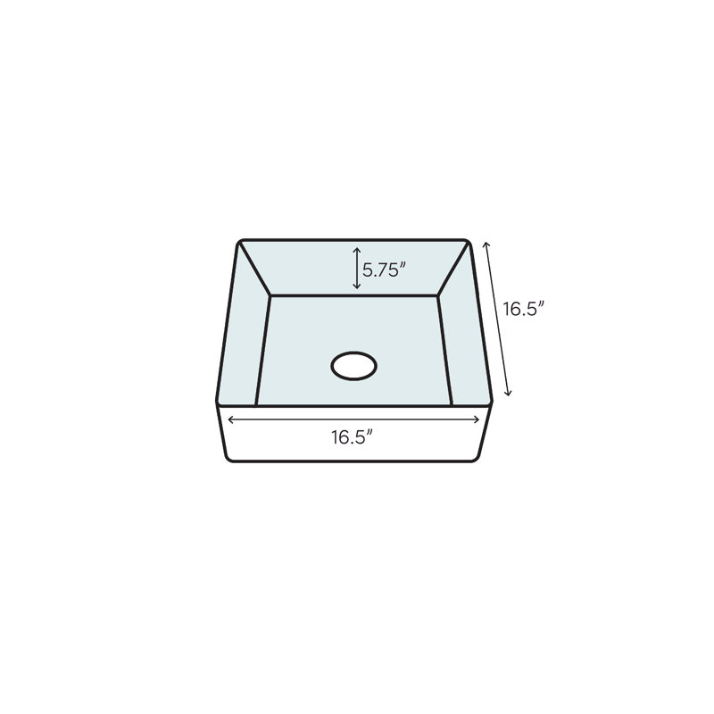 Novatto 16.5'' Clear Glass Square Bathroom Sink