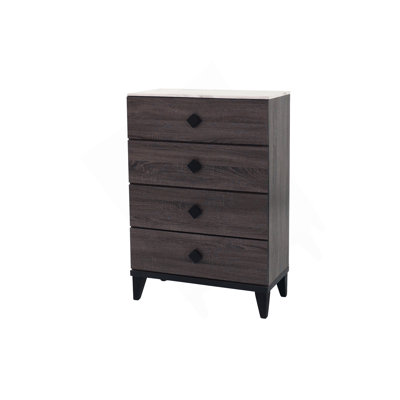 Meuble de chambre à coucher moderne 1 pièce avec commode à tiroirs et 4 tiroirs avec plateau en faux marbre