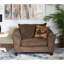 Chaise avec accoudoirs en tissu, brun-669996716