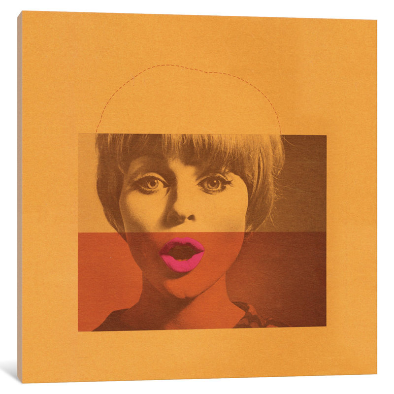 «Lip Service» par Hemingway Design - Reproduction d'art sur toile tendue avec châssis, H 12 po x l 12 po x P 1,5 po