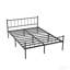 Structure de lit grand, tête et pied de lit, structure stable, rangement sous le lit, aucun sommier requis, noir-351749117