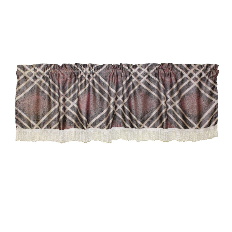 Kyle Geometric Tailored Window Valance, Lilac/Silver