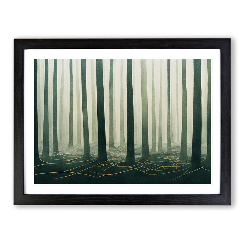 Forest Mist 1 Piece Single Picture Frame Wall Art, 34cm H x 46cm W x 2cm D, Black