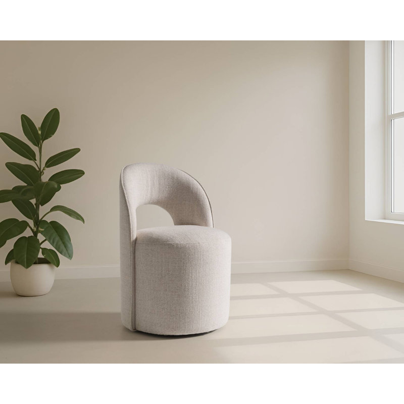 Glennell - Chaise de salle à manger moderne en tissu crème