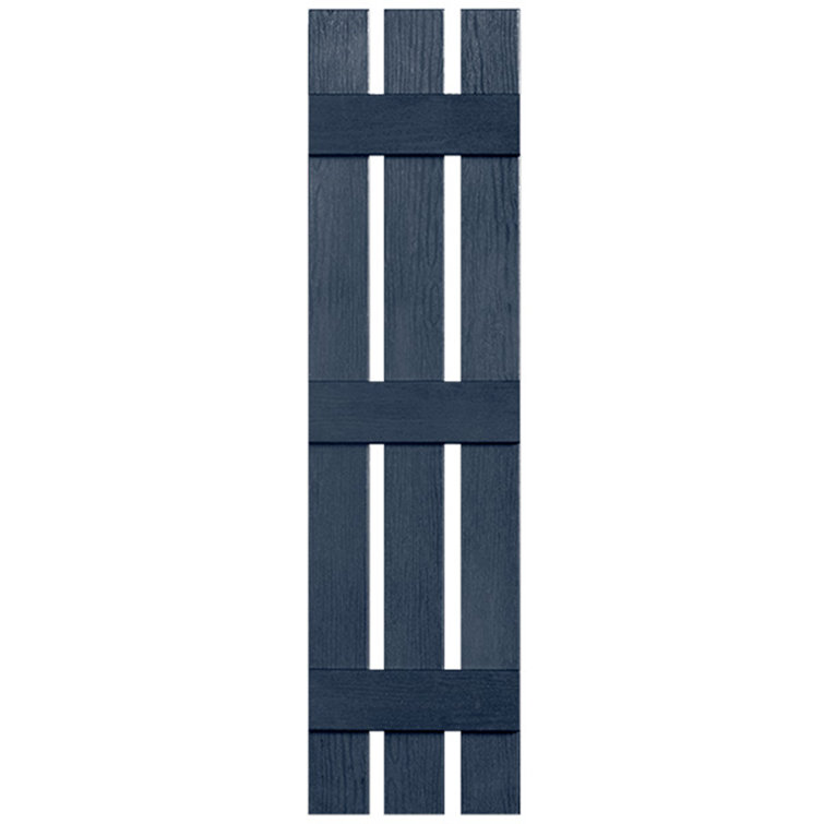 Three Batten, Three Board Open Vinyl Shutters Pair