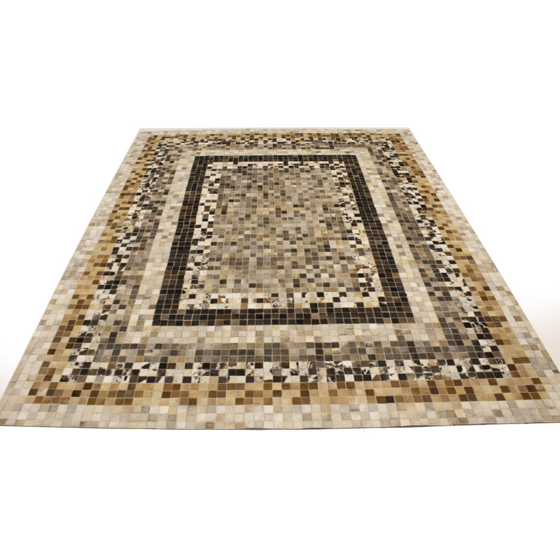Performance Leather Geometric Indoor Rug