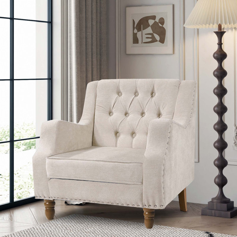 Chaise d'appoint, chaise de salon, Beige