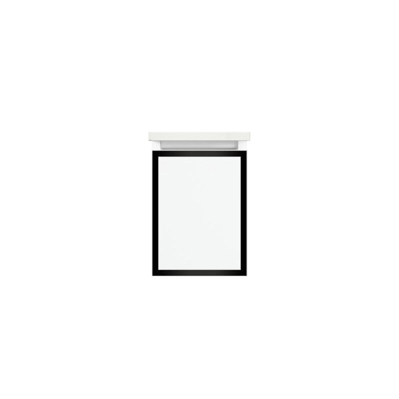 Profiles Framed 12.13" Single Bathroom Vanity Base Only, Beach/Matte Black, No