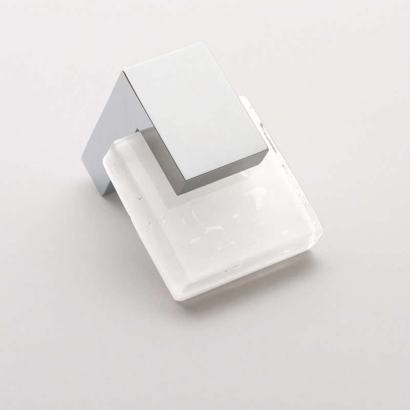 Affinity 1.625" Length Rectangle Knob, Polished Chrome, Black