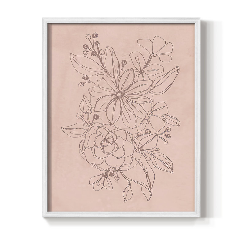 Rosetone Blossoms I, reproduction encadrée - bois massif, Blanc, H 14 po x l 11 po