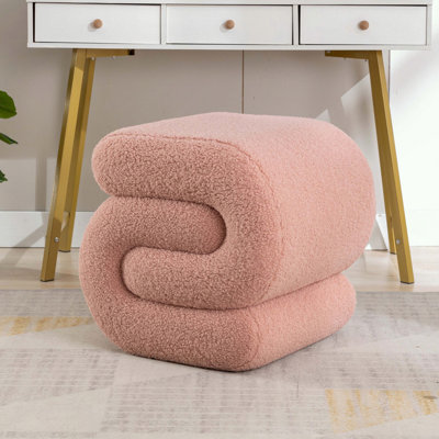 Repose-pieds en forme de S en peluche avec conception sans assemblage