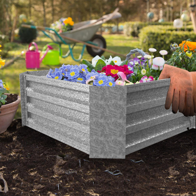 Medium Galvanized Iron Raised Garden Bed Planter Box