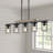 5-Light matte black adjustable iron pendant lamp