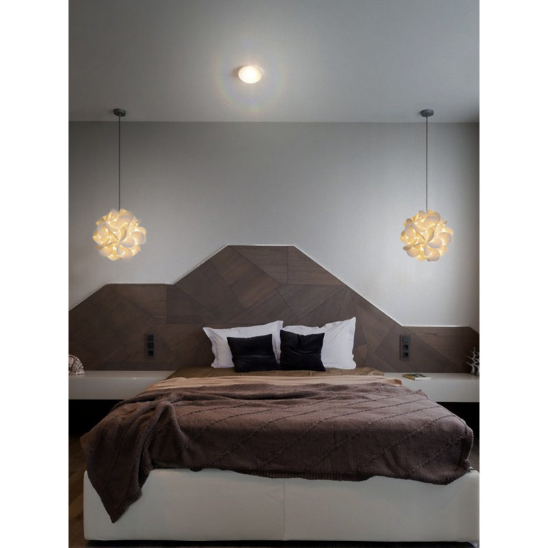 Akari Lanterns Deluxe Rounds Hanging Pendant Light - Warm white glow, 16" H x 16" W