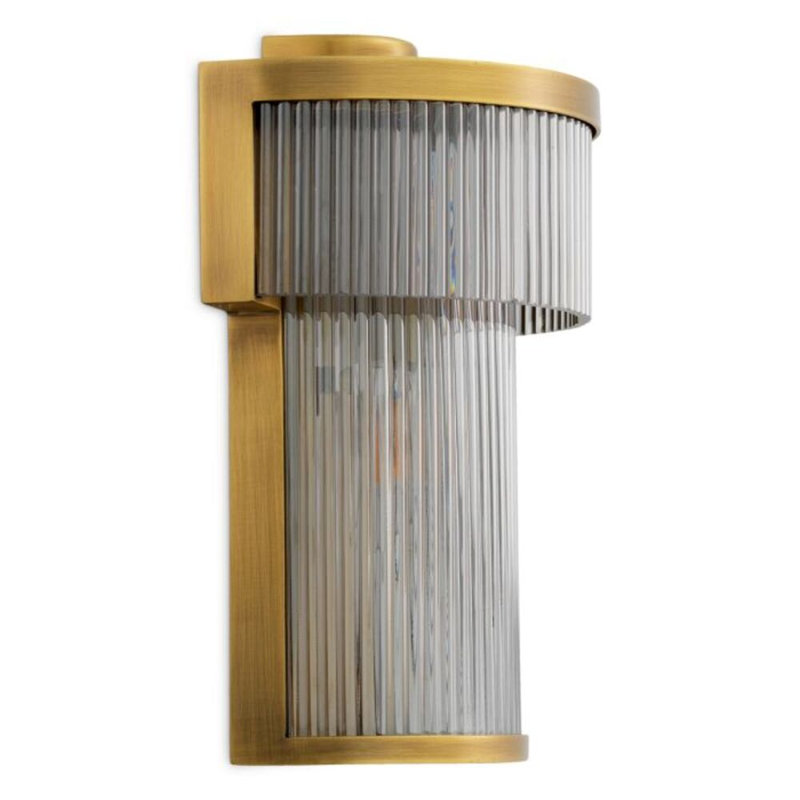 CDJ Wall Lamp Andromeda smoke glass, Antique Brass