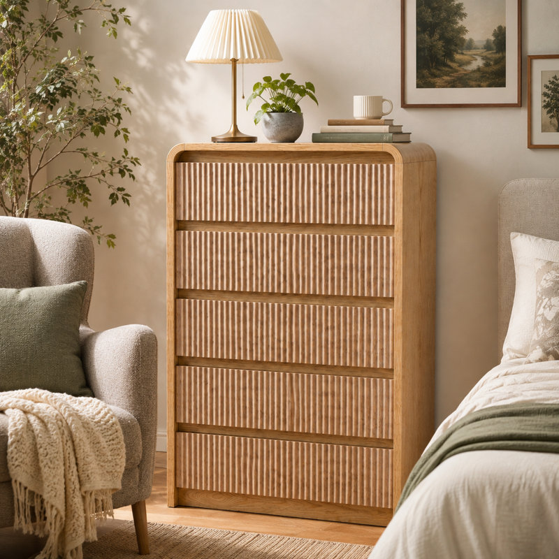 Commode haute 5 tiroirs Rundelle