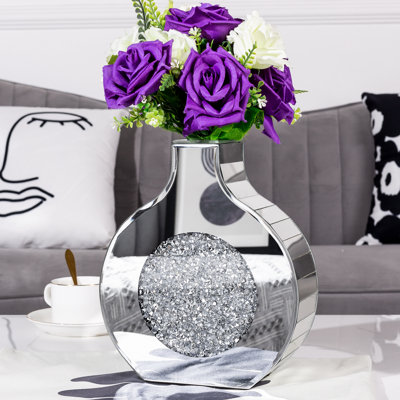Silver Glass Table Vase