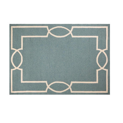 8' X 11' Gray And Ivory Handmade Indoor Outdoor Area Rug