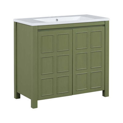 Organisateur de meuble-lavabo 36 po avec lavabo, ensemble d'armoire combiné, armoire de rangement pour salle de bain