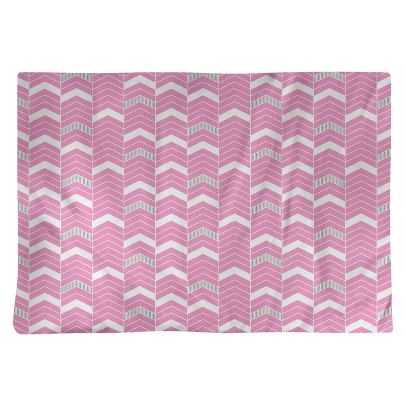 Stephenie Polyester Geometric Rectangle Placemat, Pink/Grey, Cotton