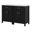 Modern 48-Inch Bathroom Vanity With Ceramic Sink, Flip Drawer, Double-Layer Door Shelves-116182729