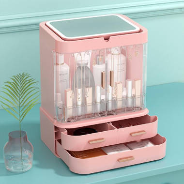 Led Mirror Makeup Organizer, Mirror Cosmetics Organizer