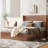 Large Grooved Undulating Lift Storage Bed Frame, Wooden Platform Bed Frame With Lift Storage, No Spring Box Required/No Noise, Rustic Brown Slatted Natural Wood(Queen)