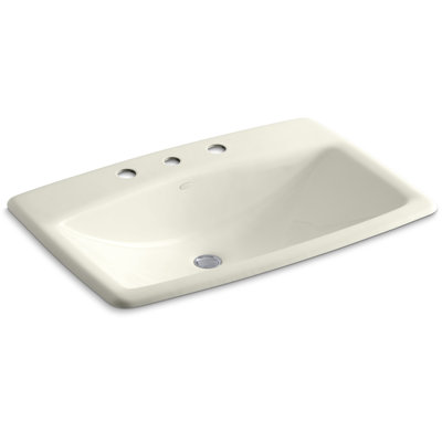 Man's Lav Metal Rectangular Drop-In Bathroom Sink with Overflow