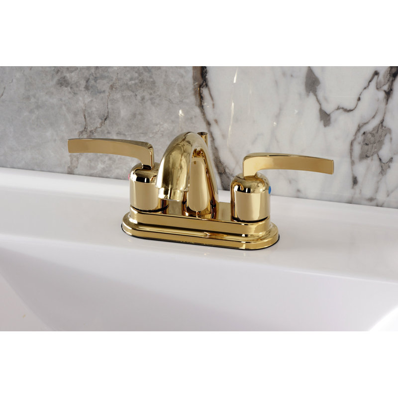 Robinet de salle de bain central à 4 poignées à 3 trous à fixation sur comptoir à 3 trous Kingston avec robinet escamotable en plastique Kingston