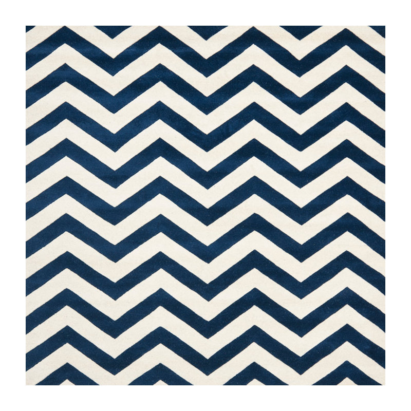 Chatham Hand Tufted Wool Chevron Rug, Square 5'