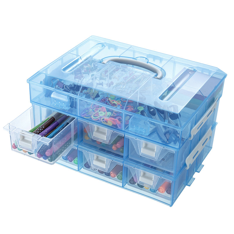Plastic Stackable Desk Organiser with Drawers