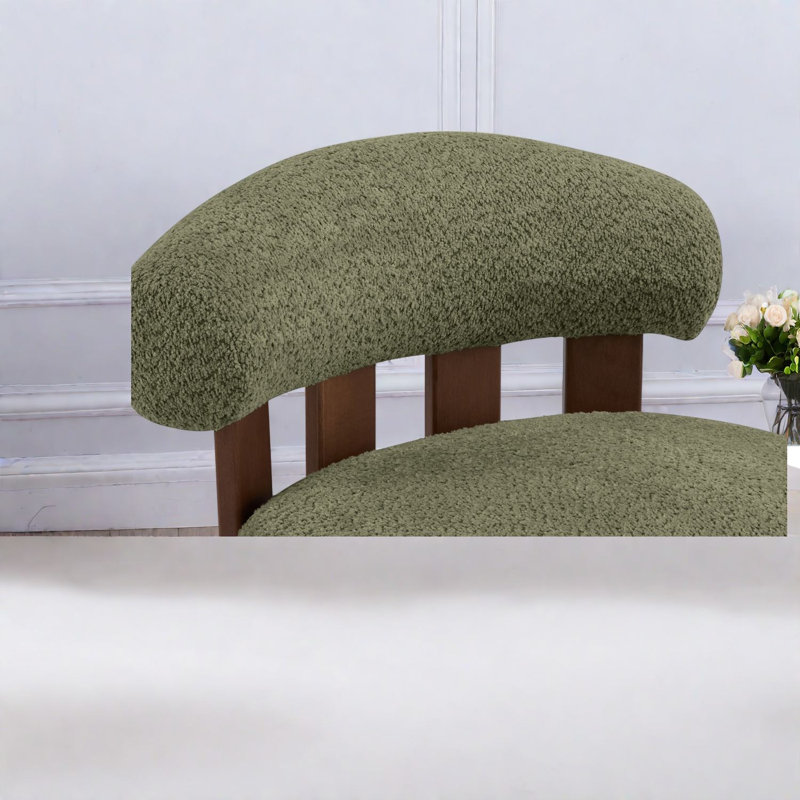 Ensemble de 2 fauteuils d'appoint, en boucle et en bois massif, de style lounge moderne pour la maison