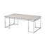 Table basse rectangulaire avec base en métal, chêne naturel et chrome