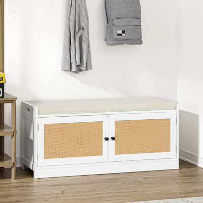 Banc en rotin avec rangement pour chaussures Mirazo